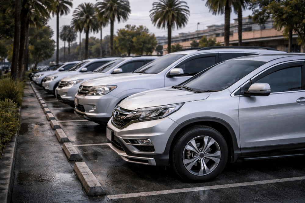 Car problems, auto repair in Arcata, CA by North Bay Automotive. Image of a lineup of well-maintained SUVs parked outdoors, representing routine inspections, and reliable auto repair for local drivers.
