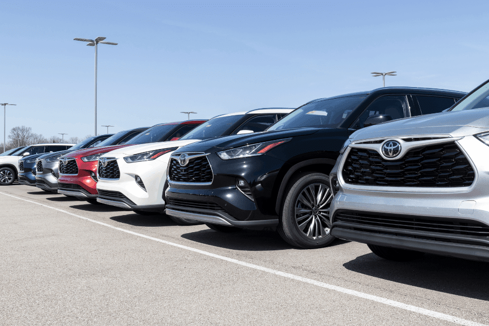 Toyota maintenance, auto repair in Arcata, CA, at North Bay Automotive. Image of a lineup of Toyota SUVs, representing expert Toyota maintenance and preventive service that helps maximize reliability, safety, and long-term vehicle performance.